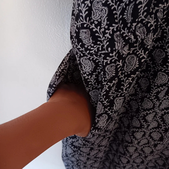 Loft womens black and white jumpsuit size small paisley print - Picture 4 of 8